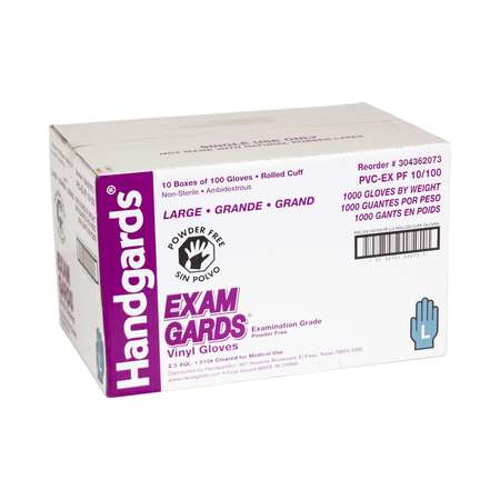 EXAMGARDS Handgards Exam Gards Powder Free Large Vinyl Glove, PK1000 304362073